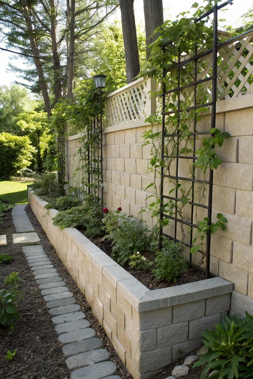 Reach new heights with trellis-integrated planters.