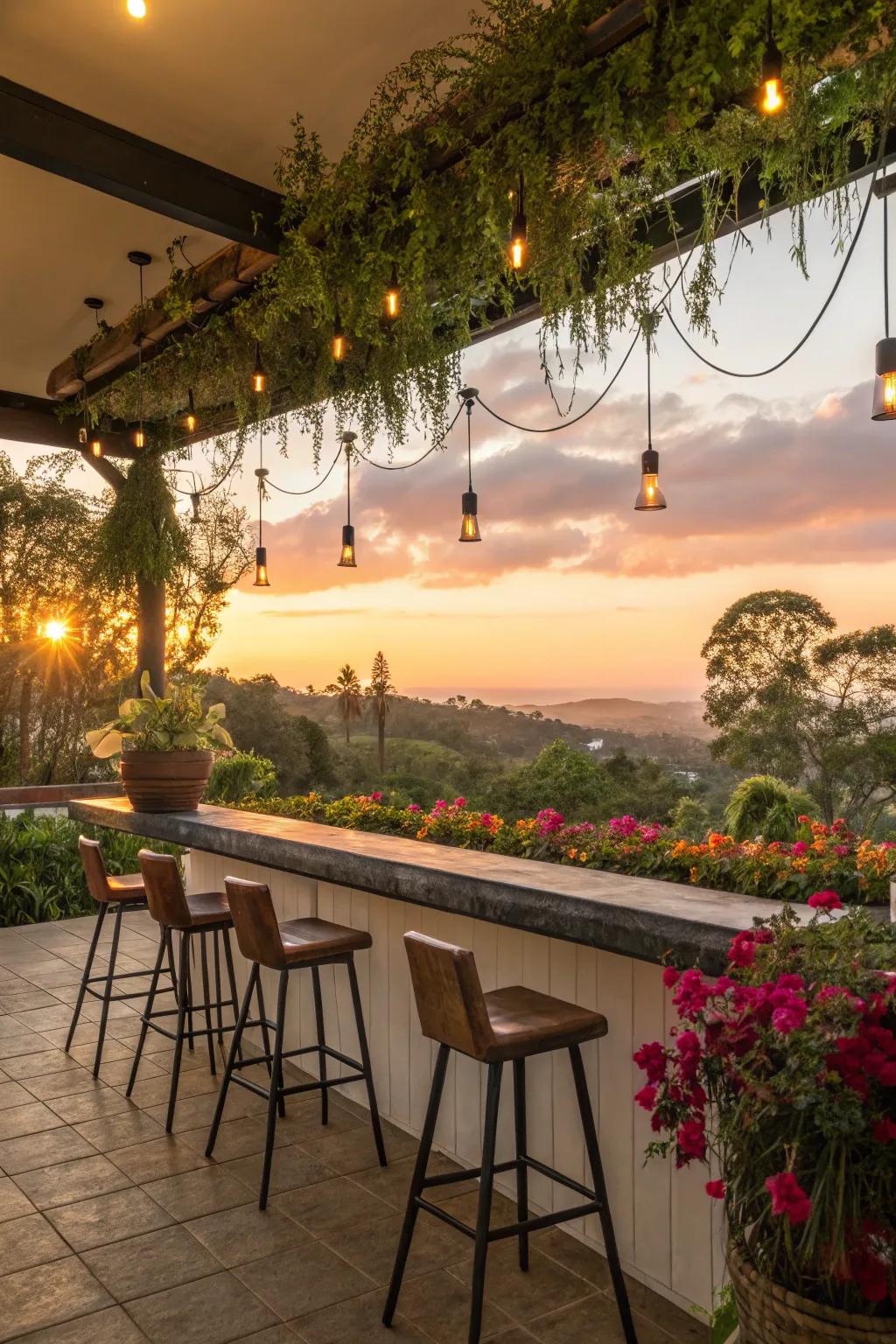 Enjoy your drinks with a breathtaking view.