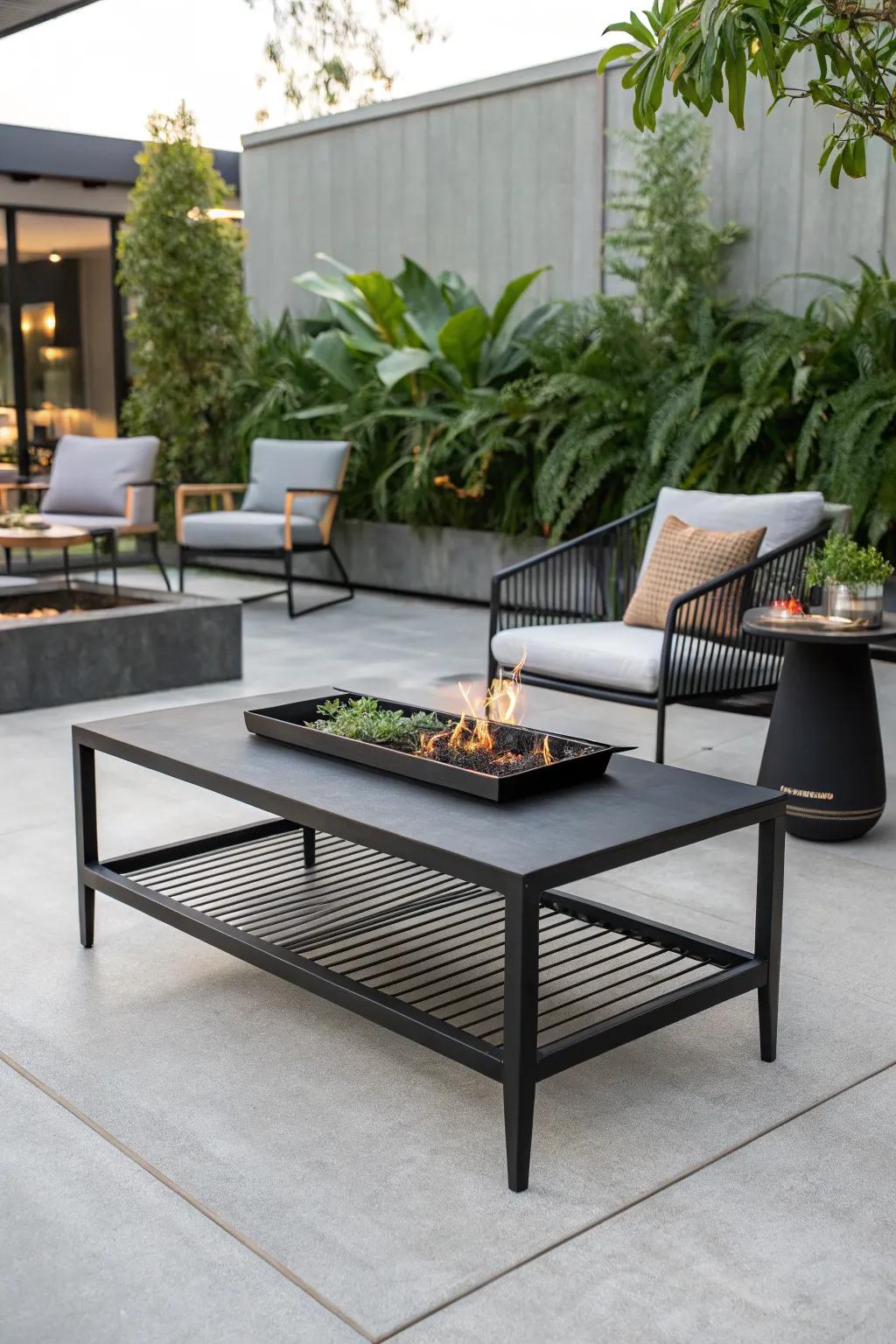 Modern edge: Black metal brings a chic vibe.