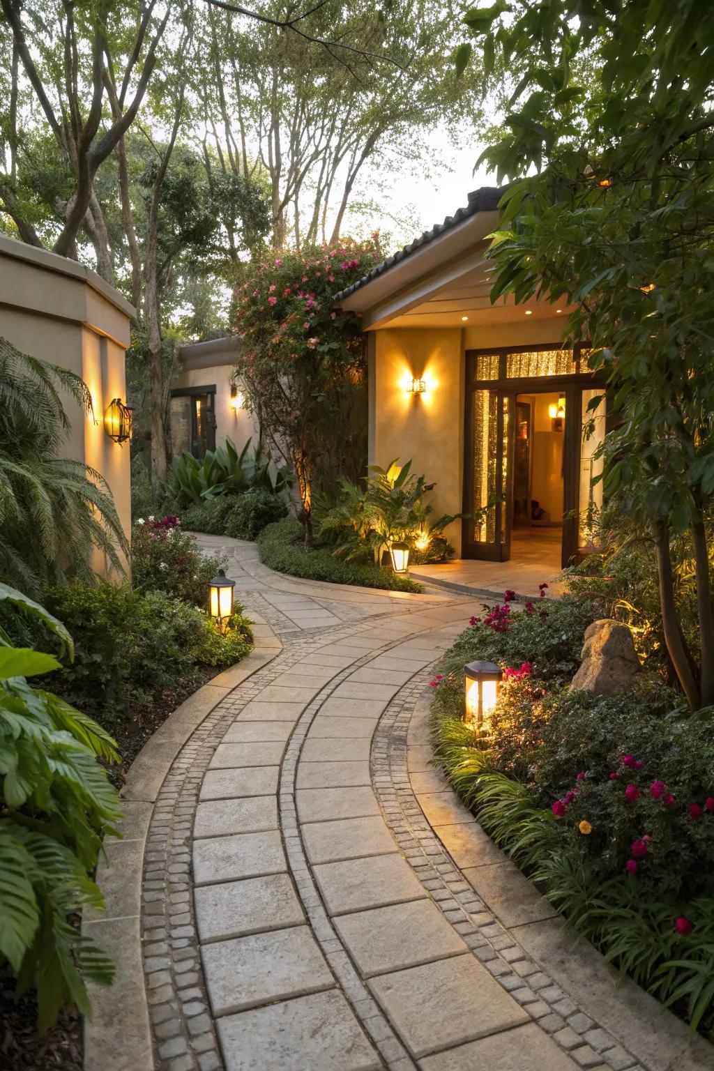 A welcoming path enhances the overall curb appeal.
