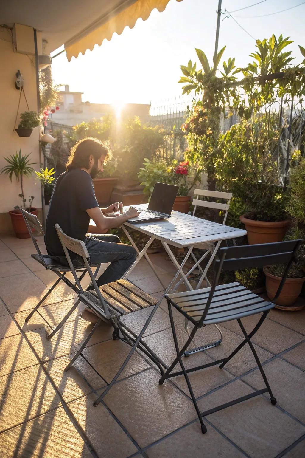 Flexibility is key with portable furniture options.