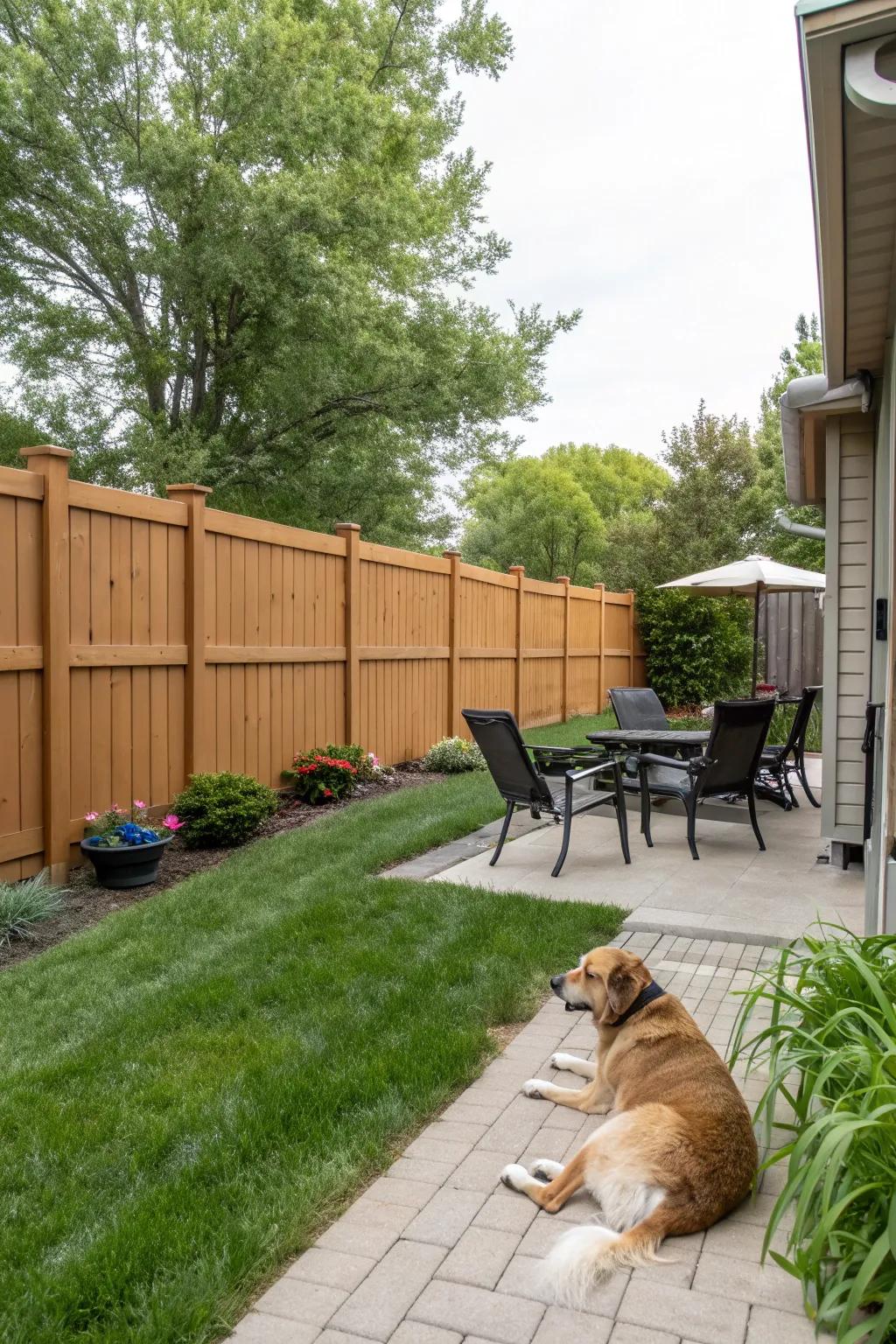 Privacy fences create a secluded and secure backyard sanctuary.