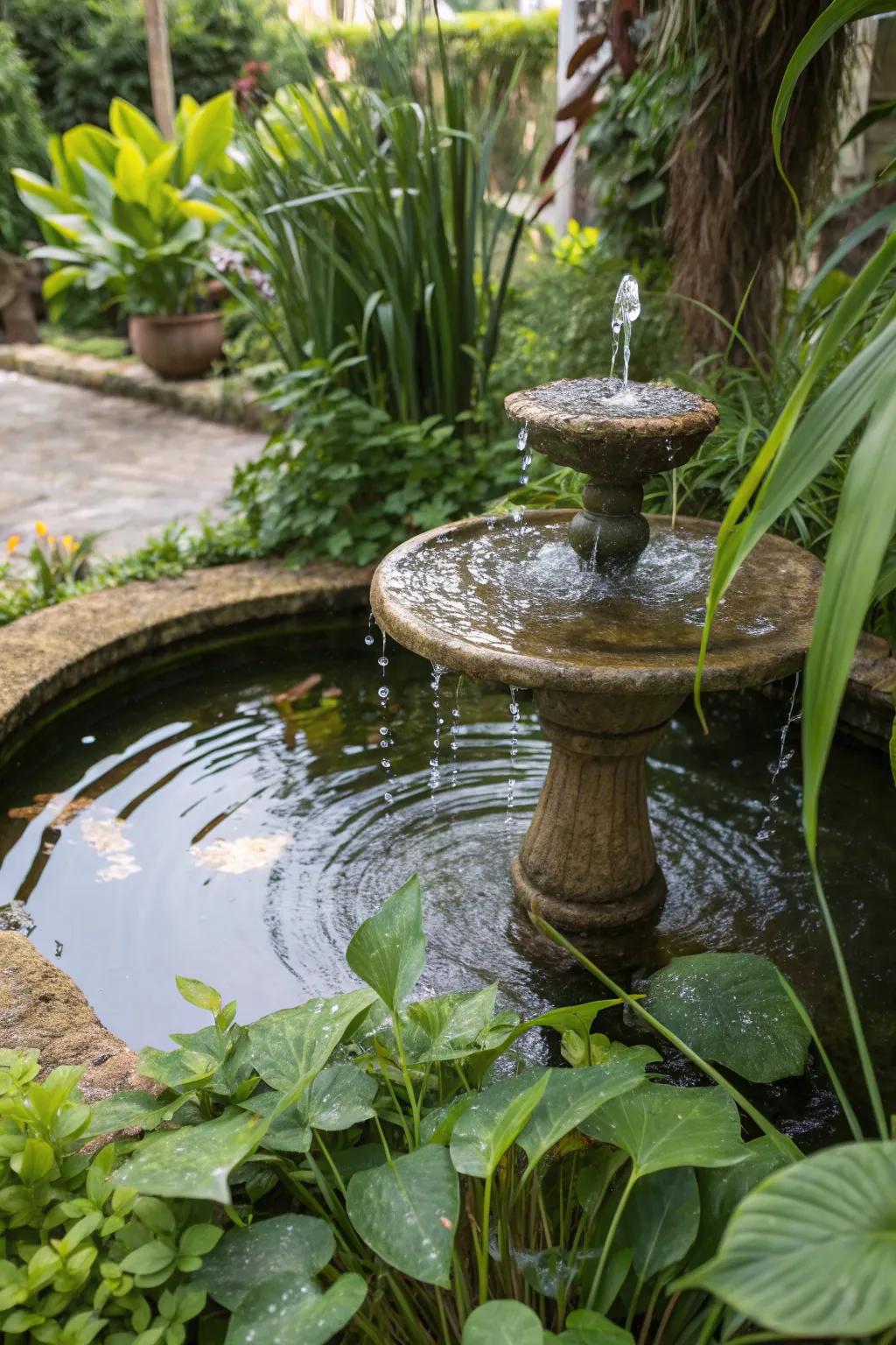A water feature adds tranquility and a soothing soundscape to your garden.