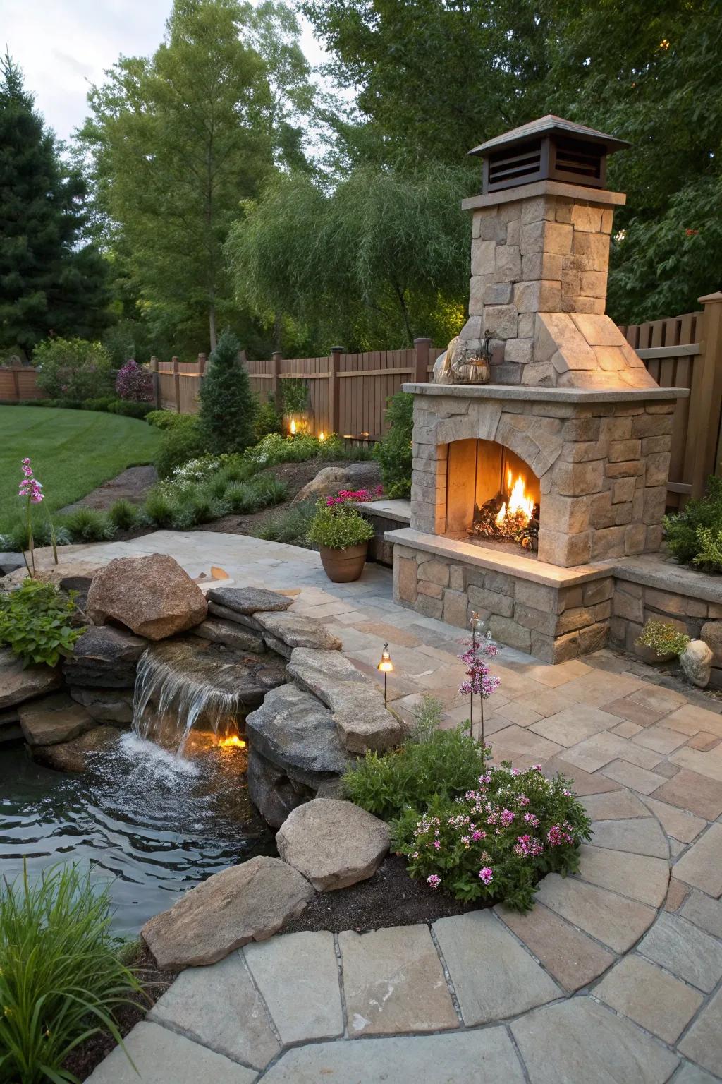 A harmonious blend of fire and water for ultimate relaxation.