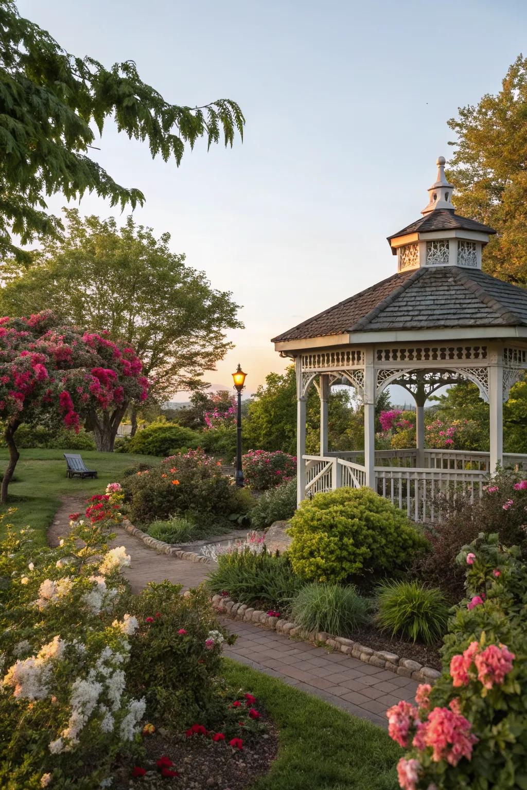 Embrace nature with greenery around your gazebo.