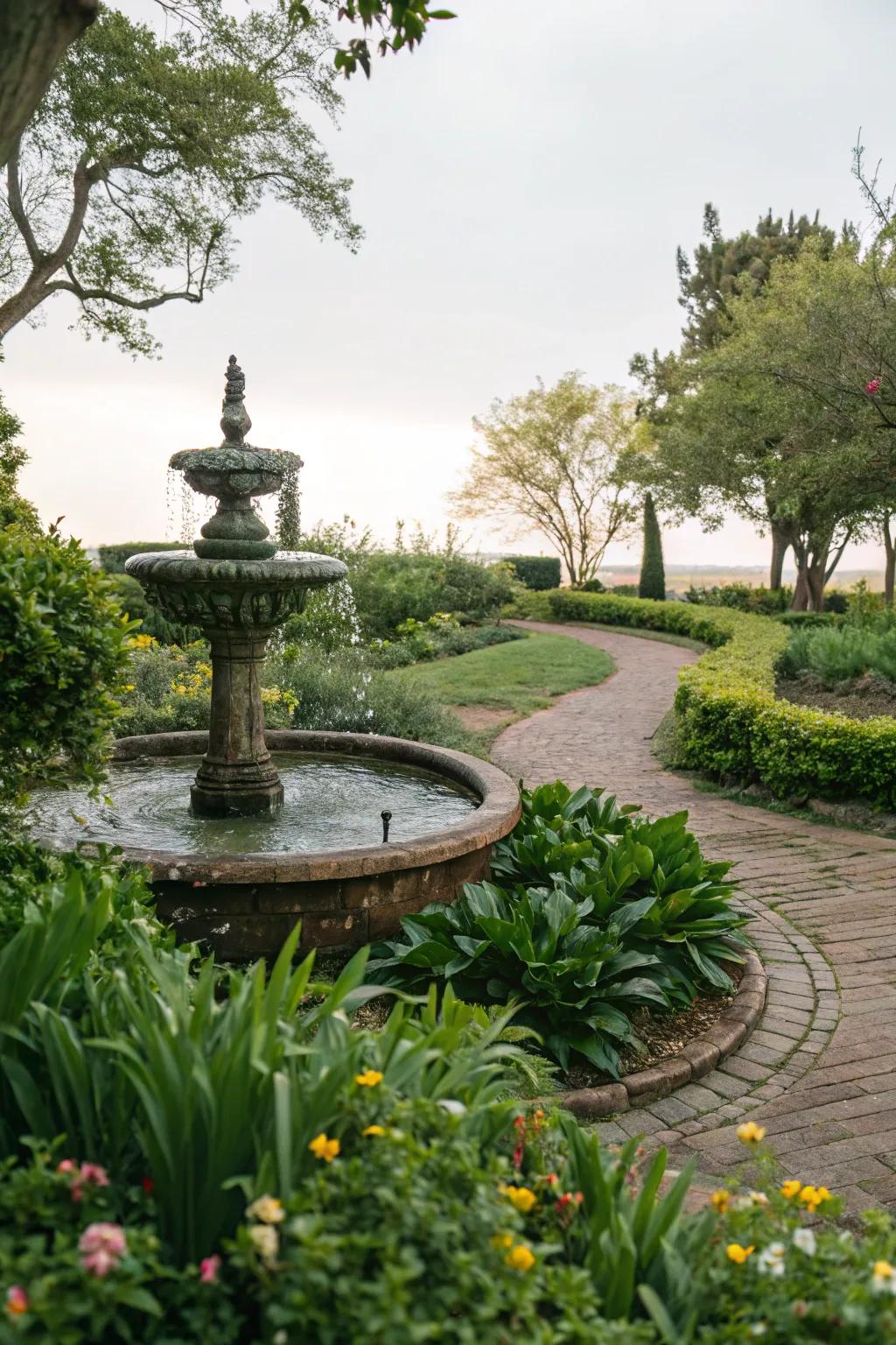 Water features add tranquility to any garden setting.