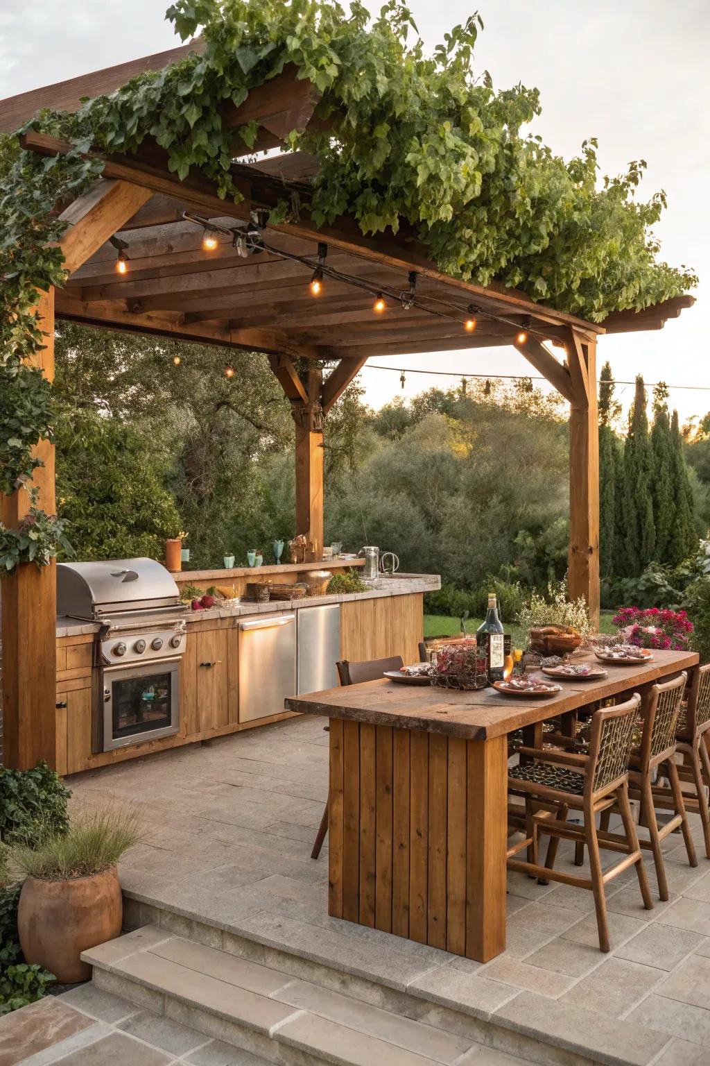 A pergola that offers protection and elegance to your deck.