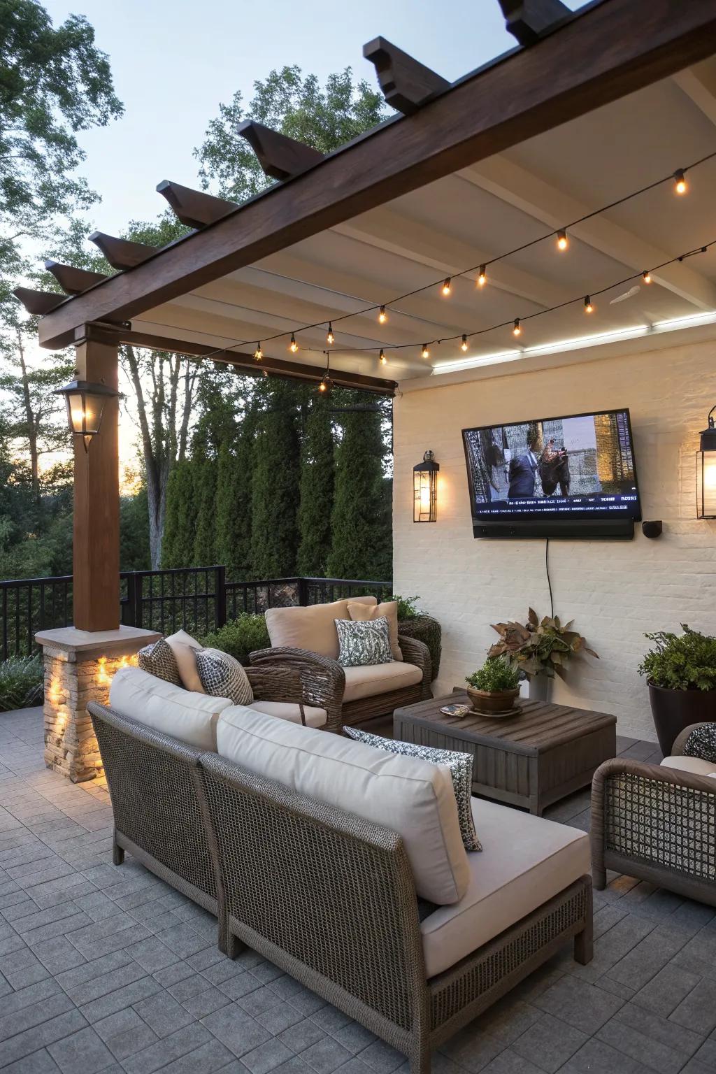 Maximize space with a wall-mounted TV setup.