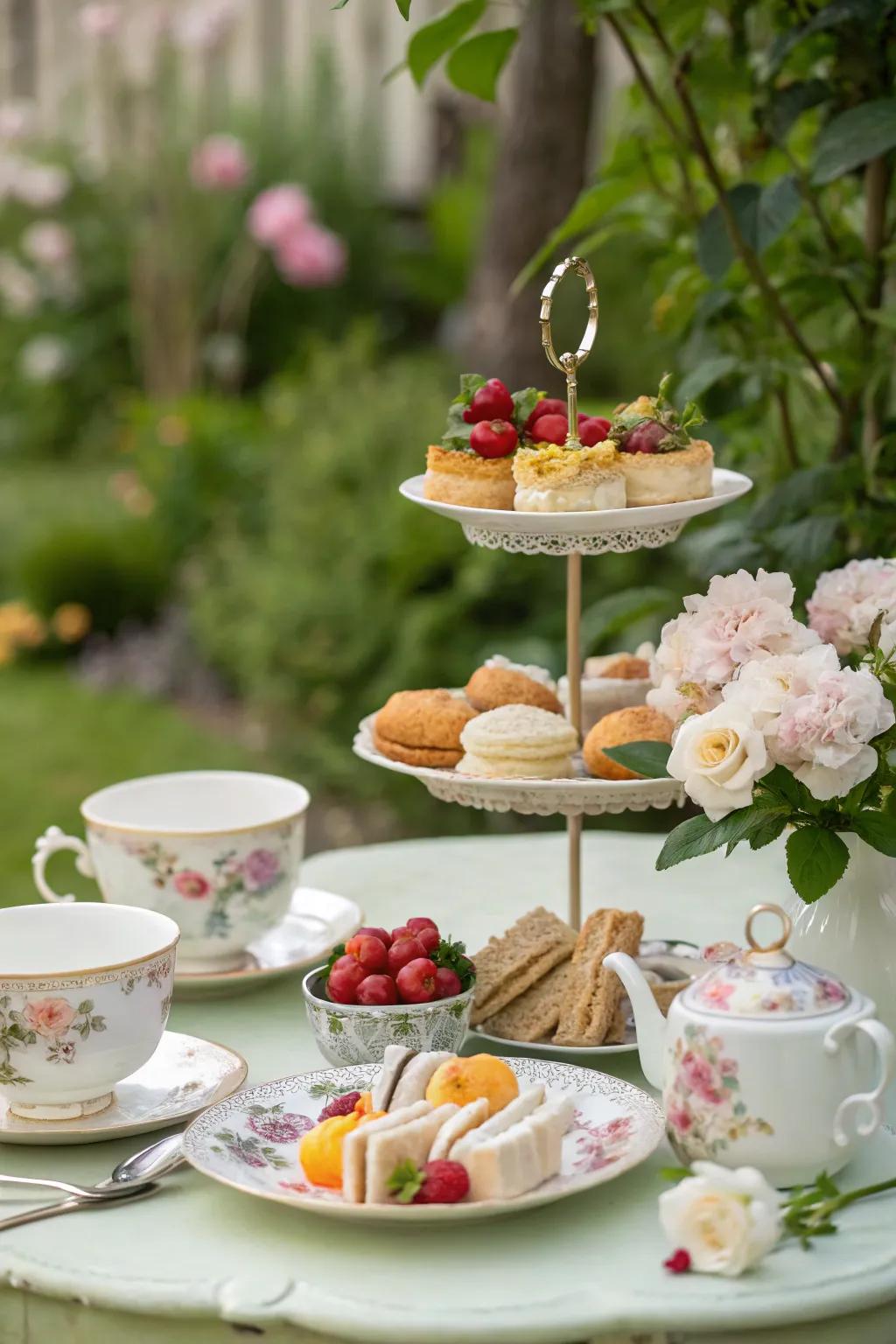 An elegant tea party for the little royals.