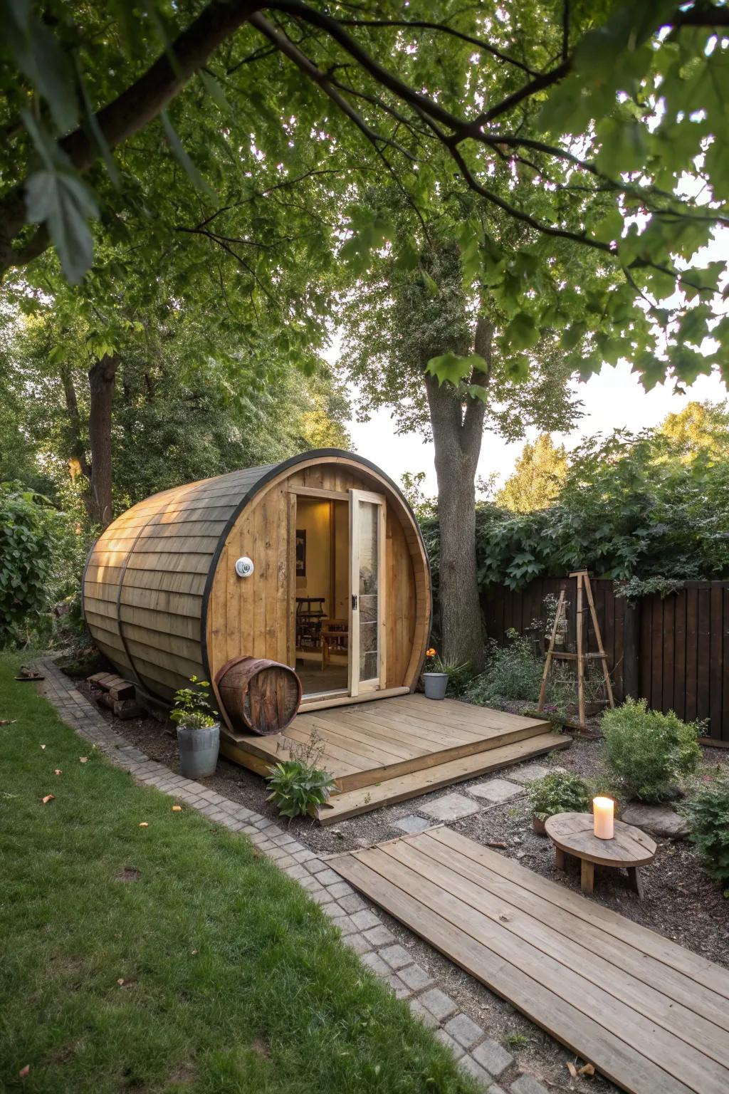 Barrel saunas offer a unique and efficient heating experience.