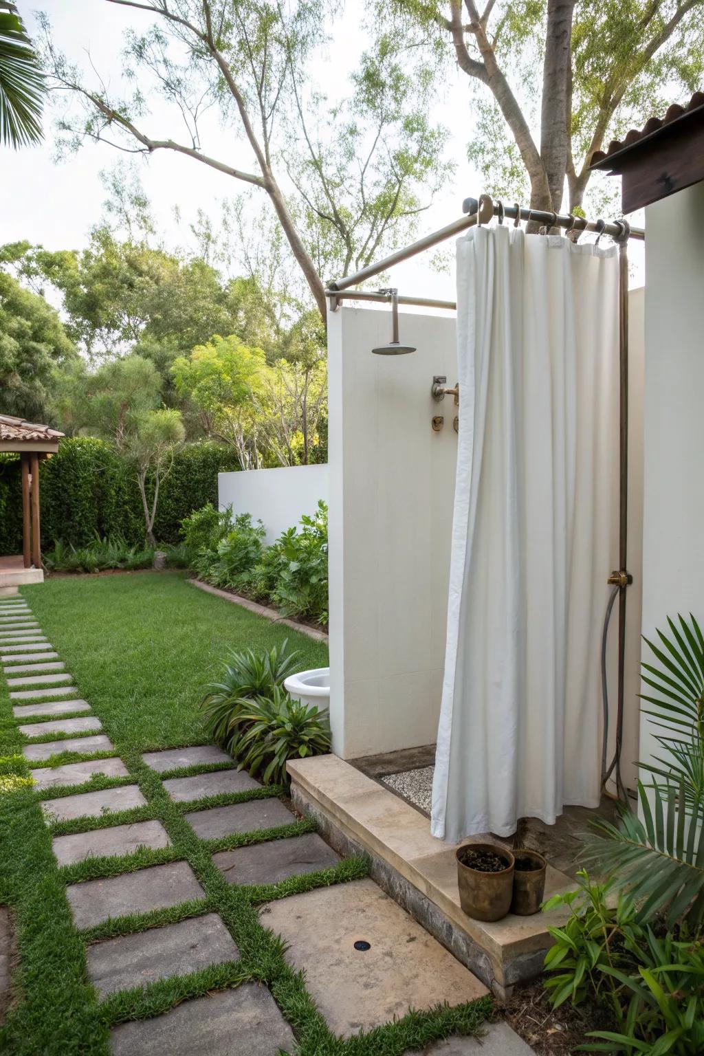 Achieve minimalist elegance with simple shower curtains.