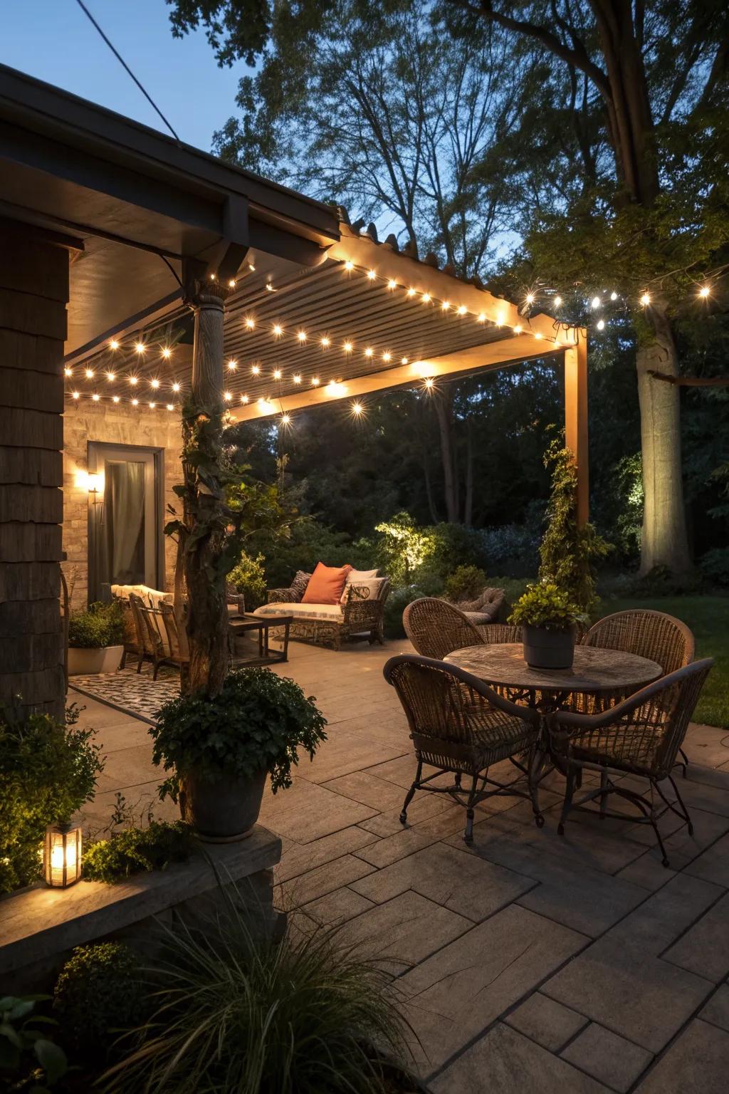 Mood lighting turns your garden into a soothing retreat.