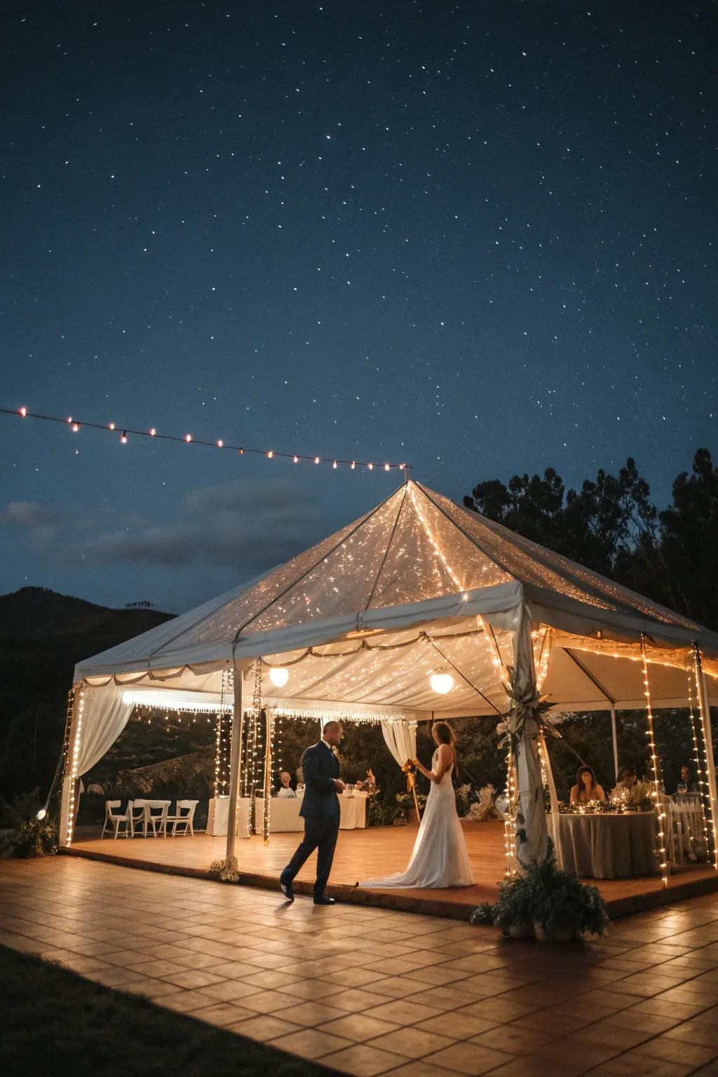 Dance beneath the stars with an enchanting dance floor.