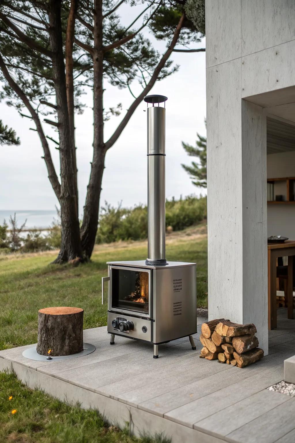 Embrace modern elegance with a sleek stove design.