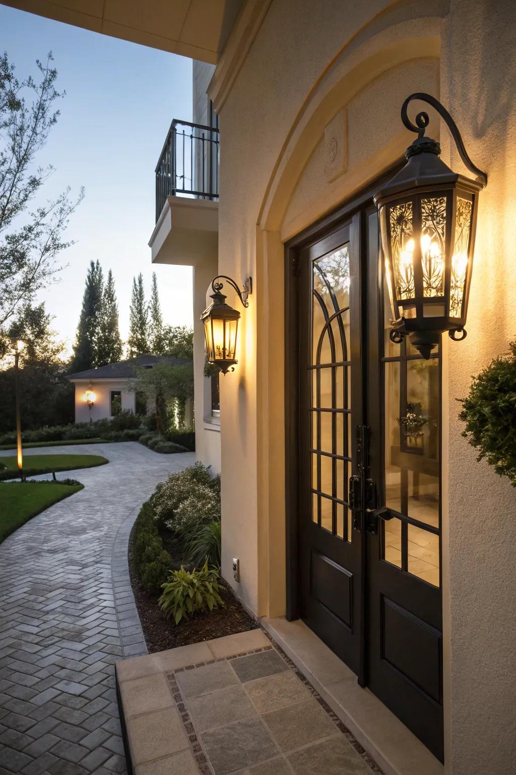 Soft lighting enhances the apartment's welcoming ambiance.