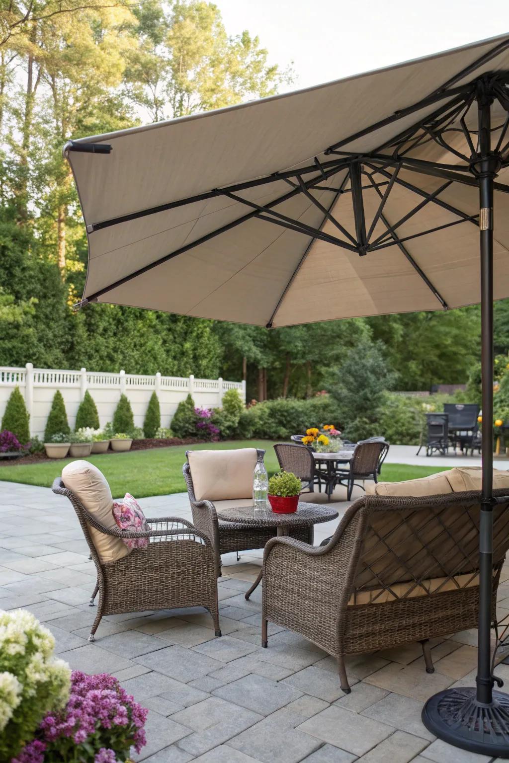 Relax in comfort with shaded seating areas.
