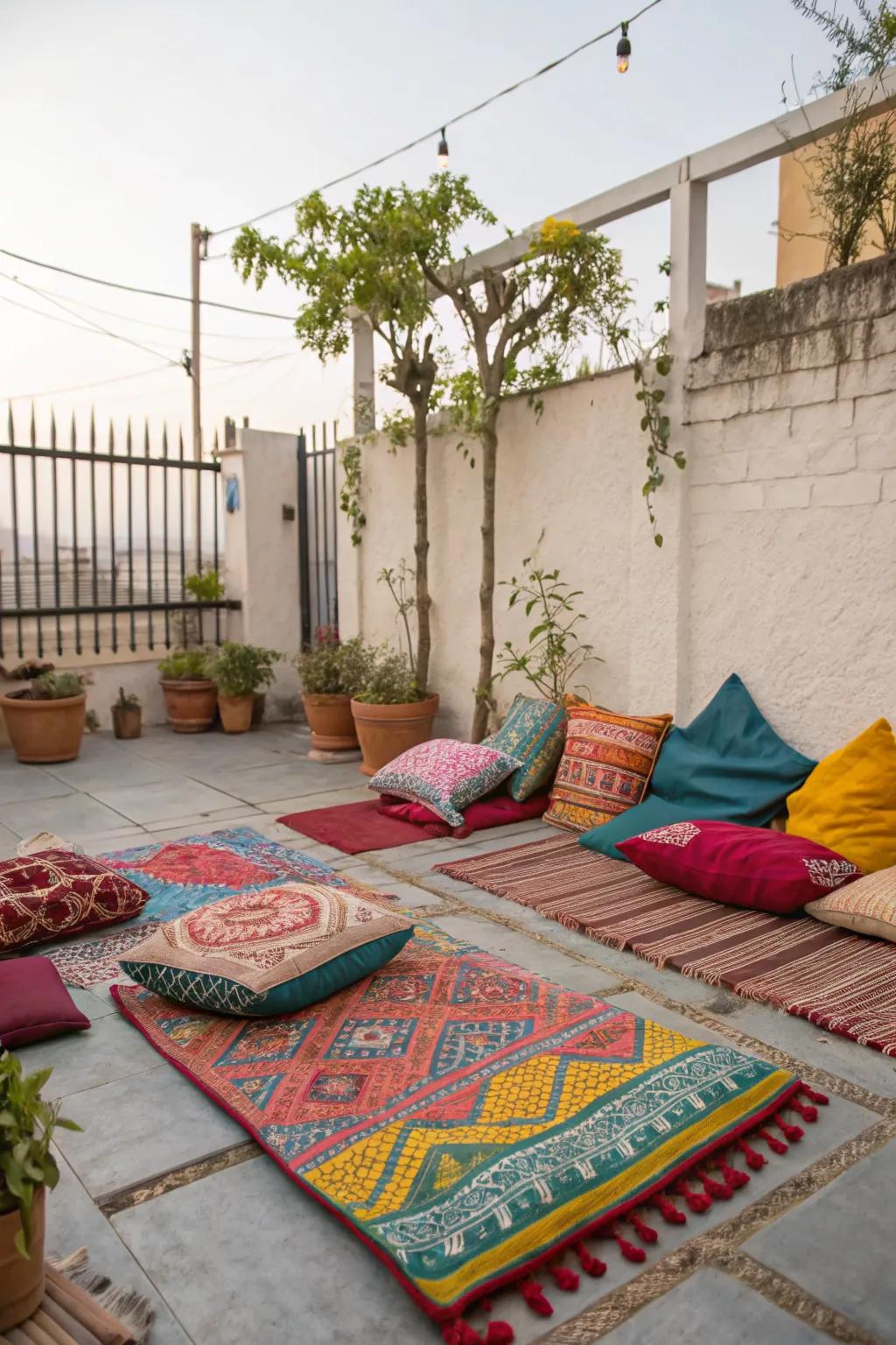 Decorative elements add charm and personality to patios.