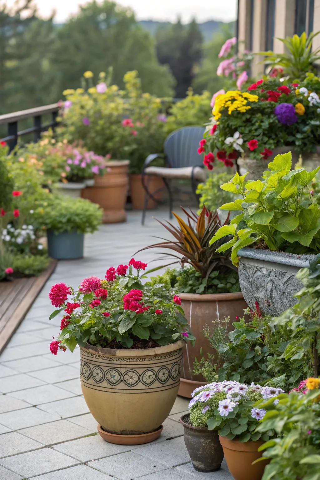 Add vibrant life to your patio with versatile container gardens.