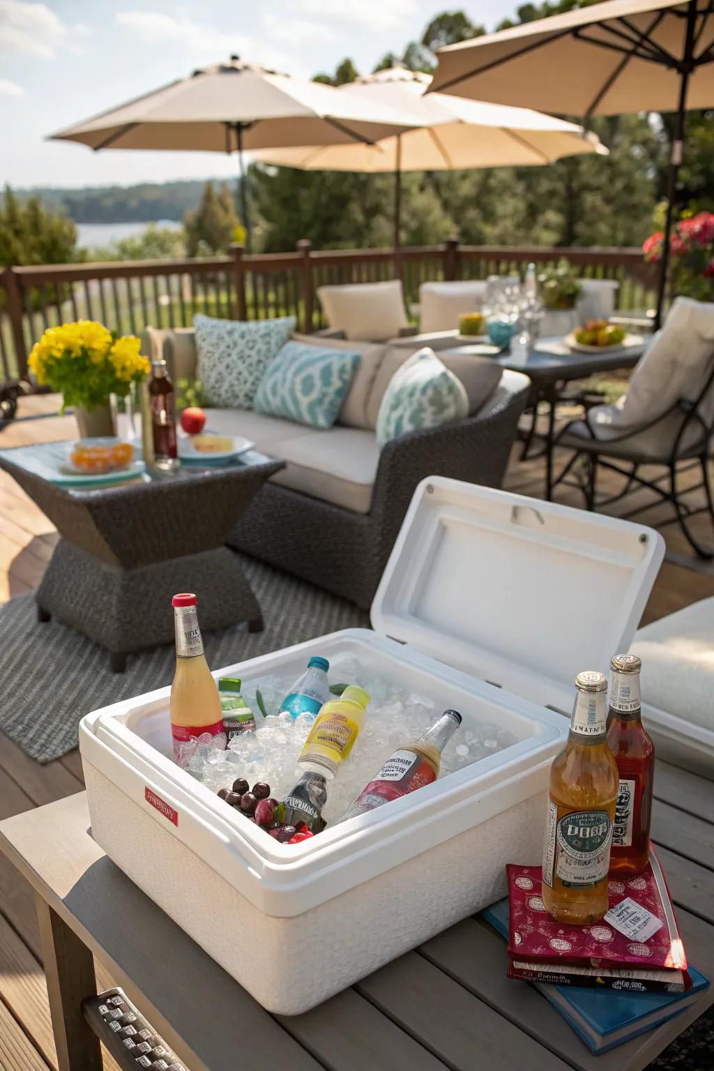 Built-in coolers make outdoor entertaining effortless.