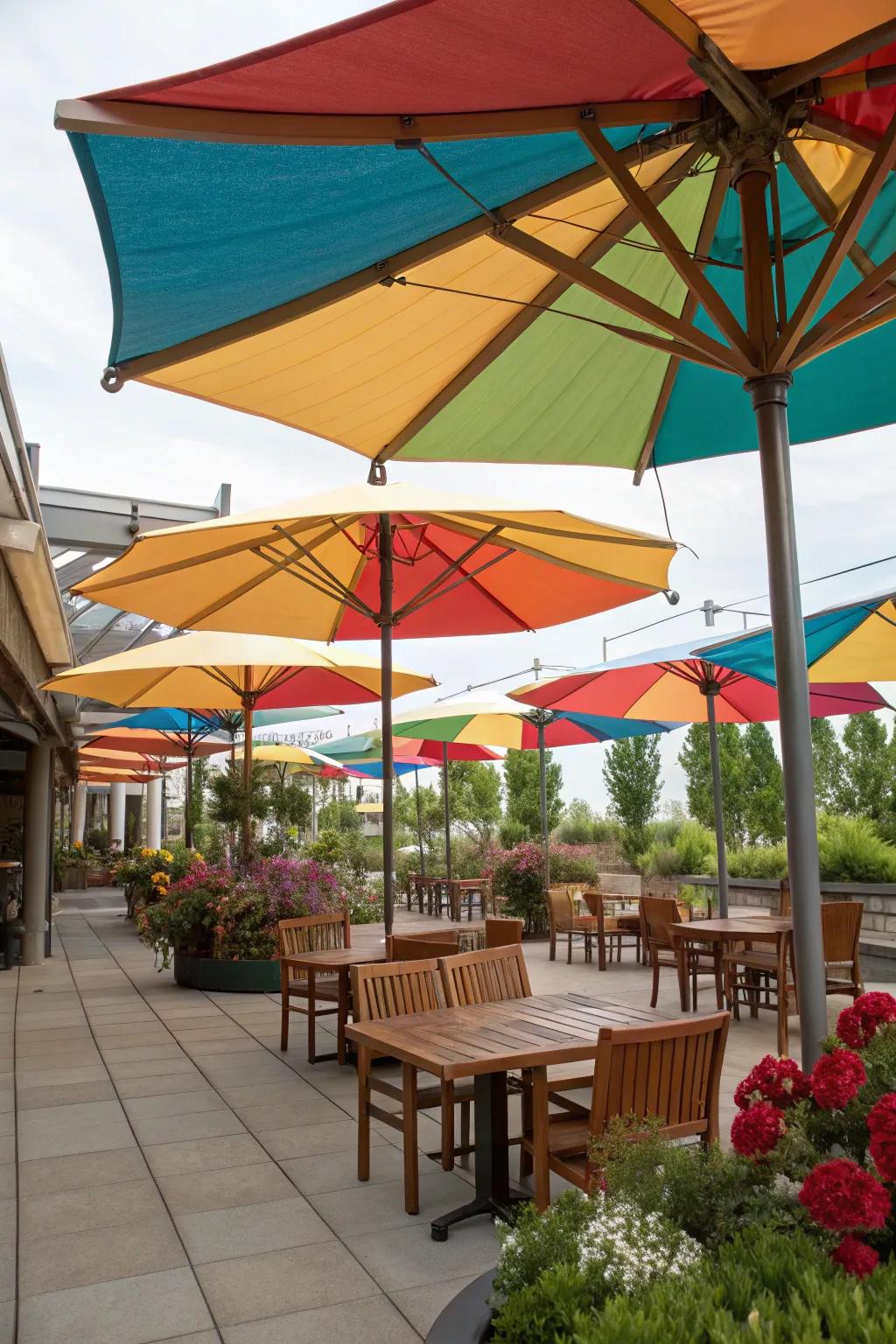 Colorful comfort: Versatile outdoor umbrellas