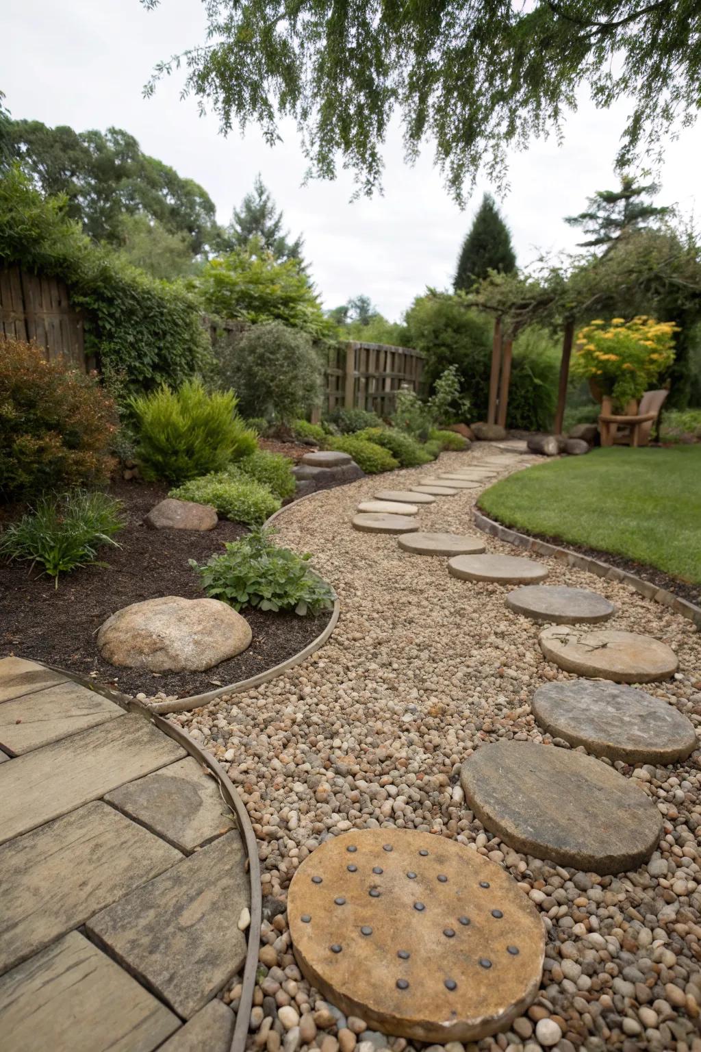 Stepping stones add charm and are easy on the budget.