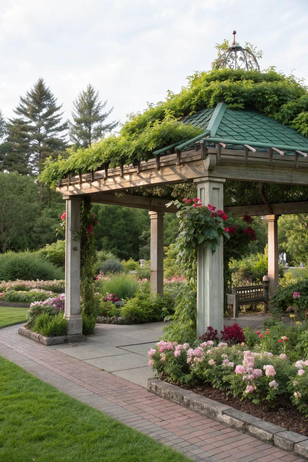 A green roof merges nature and design beautifully.