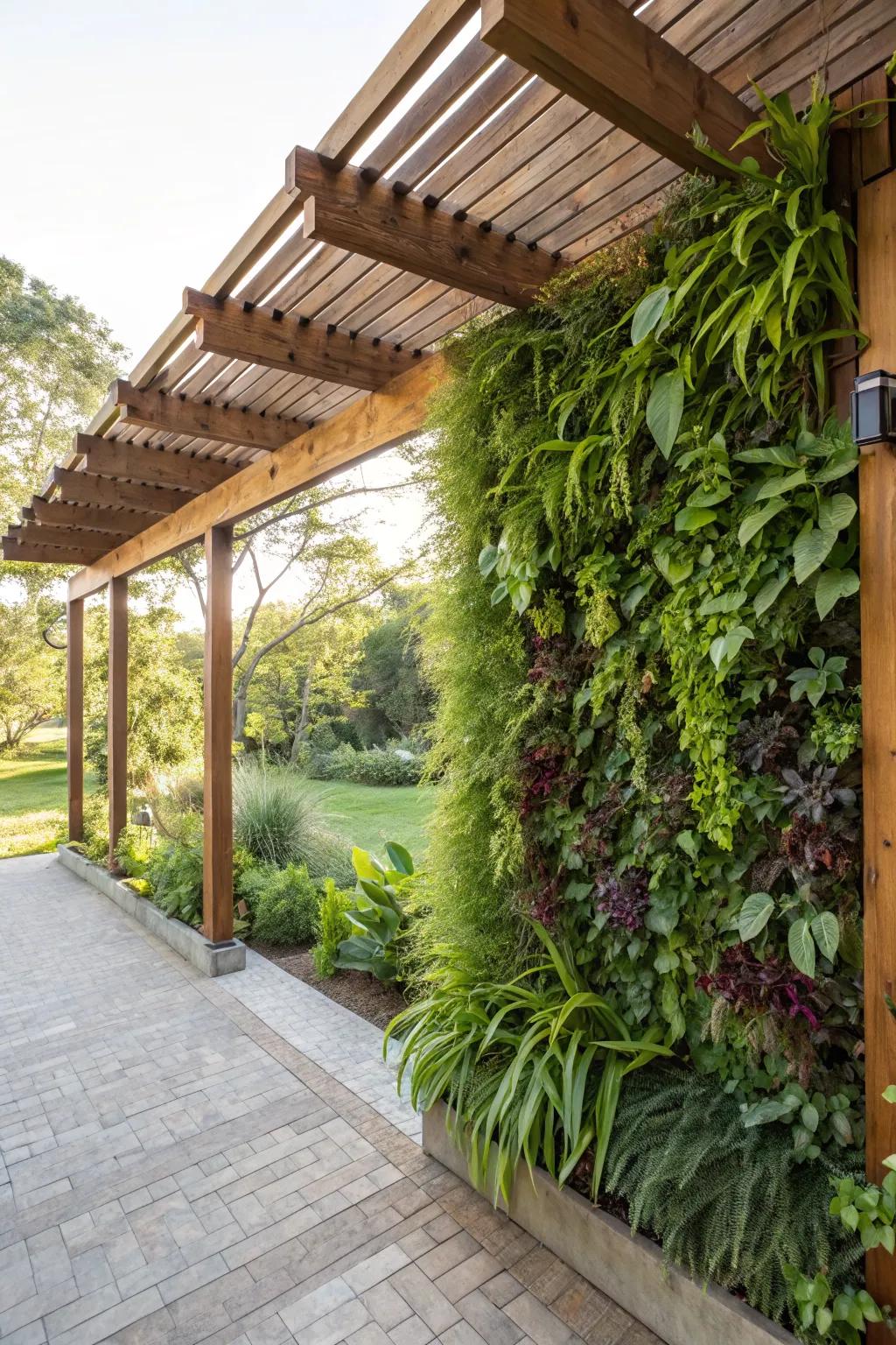 Vertical gardens offer a living, breathing privacy solution.