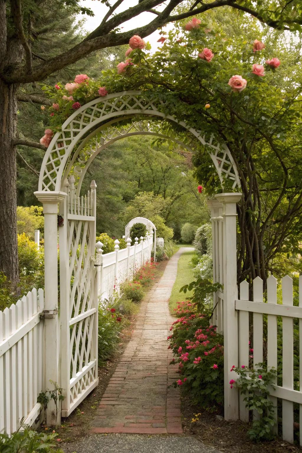 An archway adds elegance and a touch of mystery to your garden.