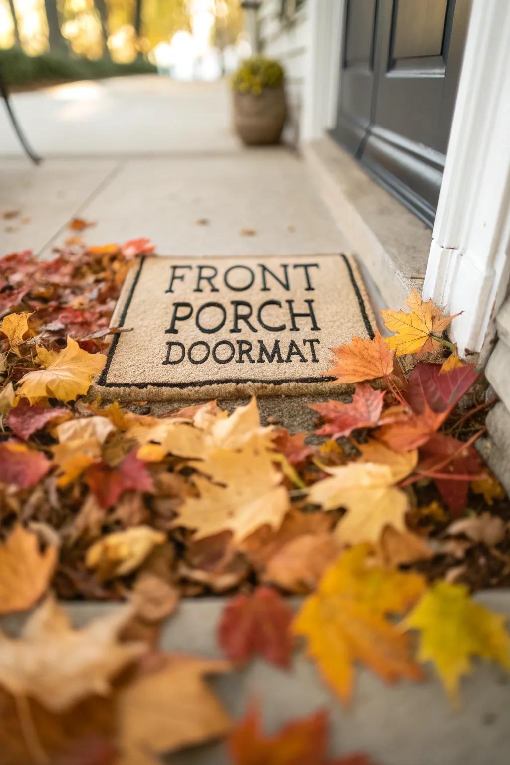 A welcoming doormat greeting guests with warmth.