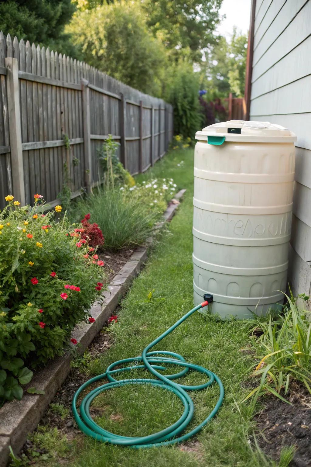 Keep your garden hydrated with a barrel-based water reservoir.