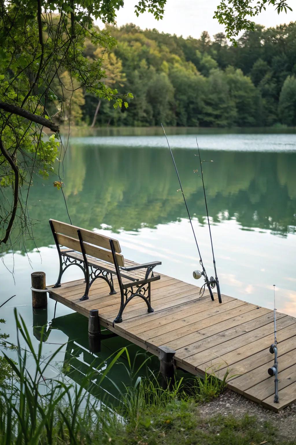 A fishing-friendly dock equipped for a great catch.