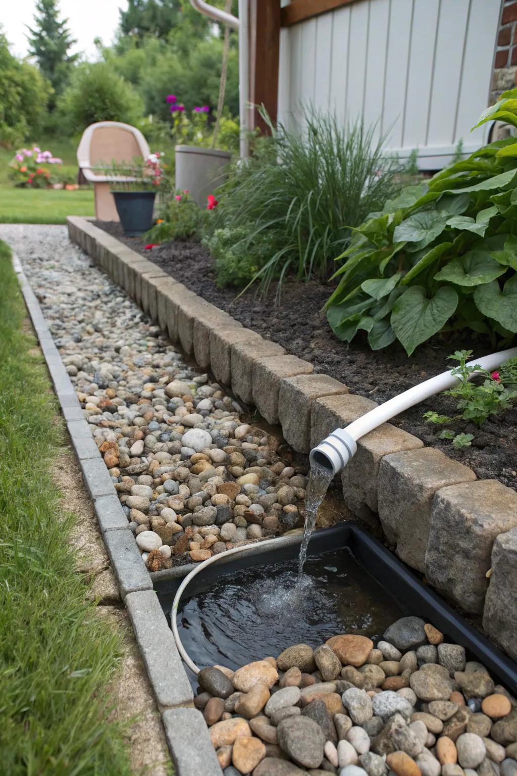 Gravel drains: practical and pretty.