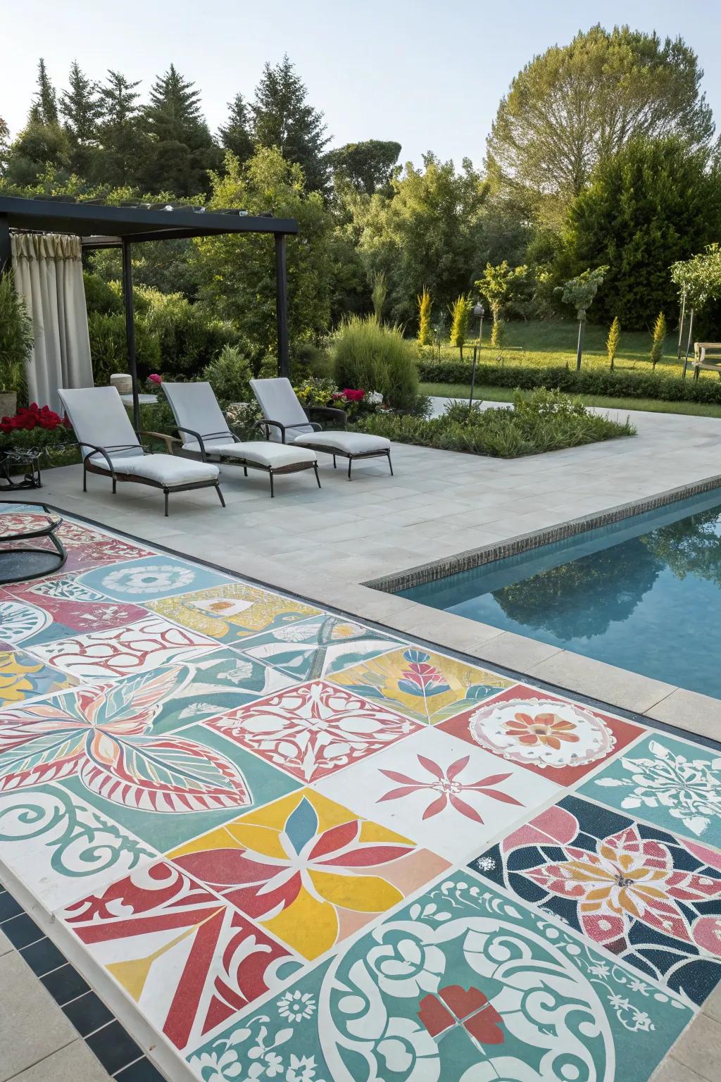 Mixing patterns can transform your deck into a visual masterpiece.