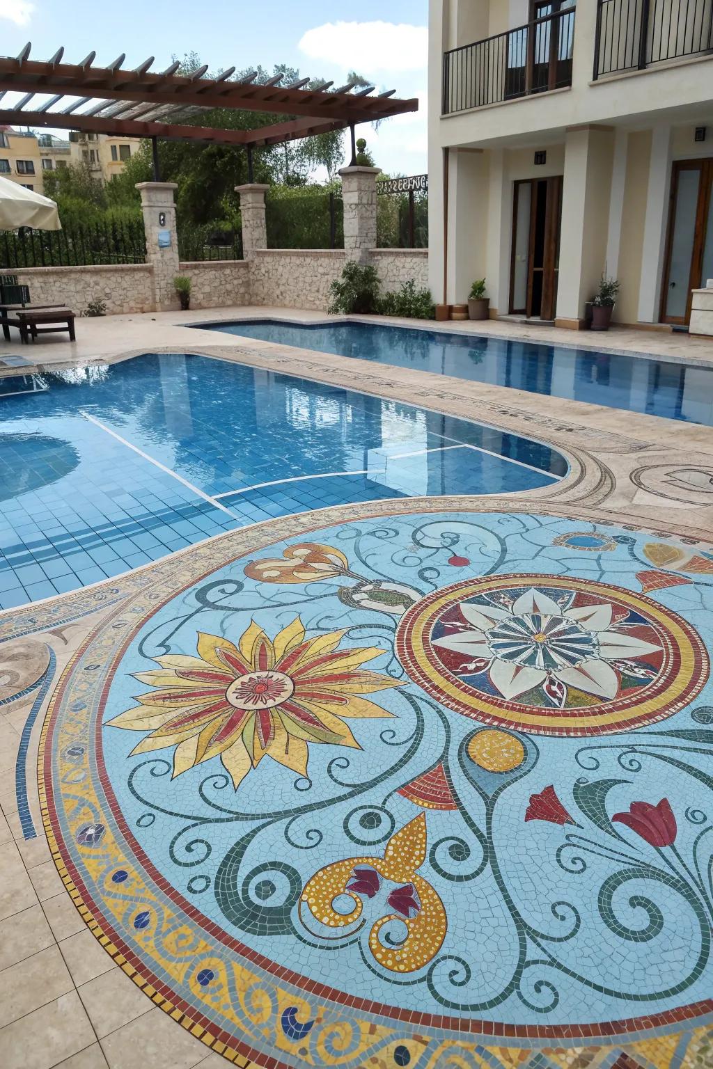 Artistic mosaics make your pool a masterpiece.
