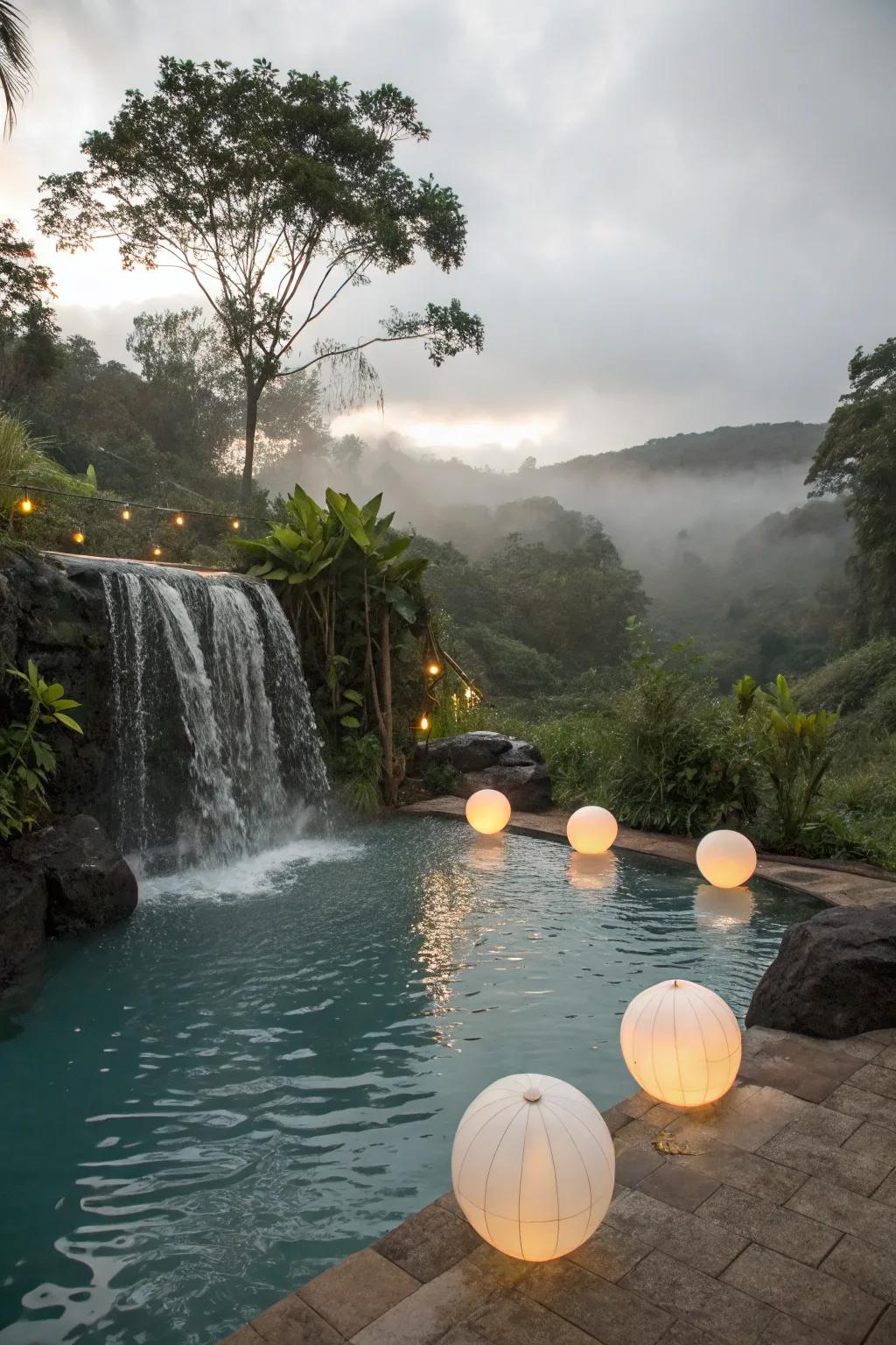 Floating lights add whimsy and elegance to your pool area.