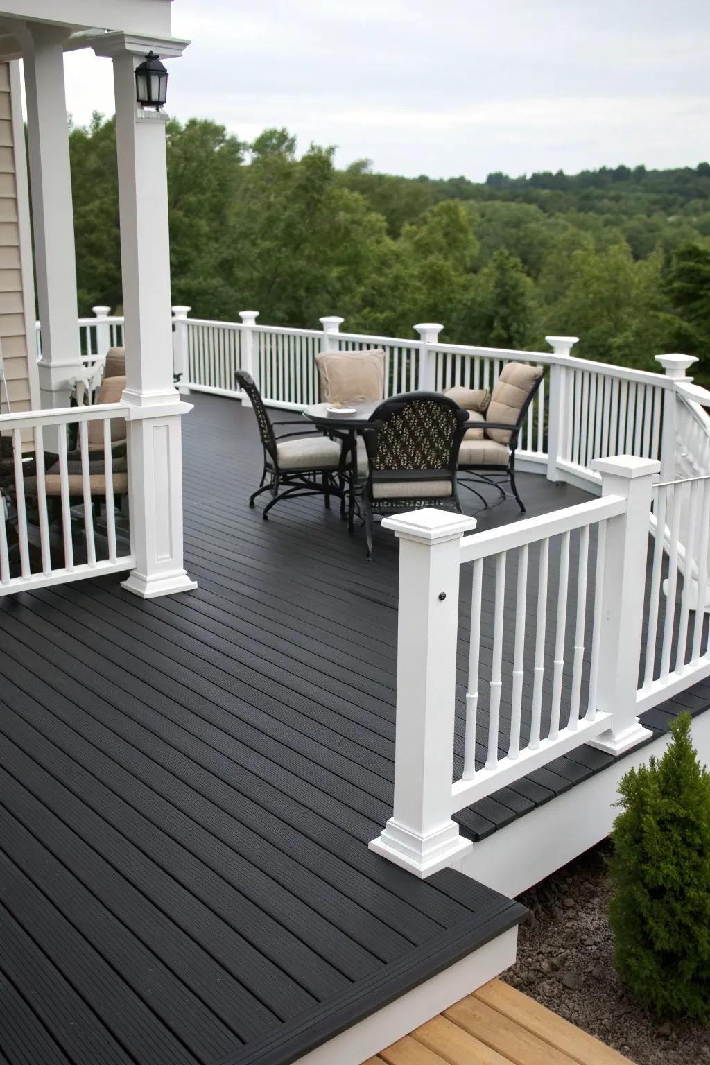 Black decks make a bold statement with a modern edge.
