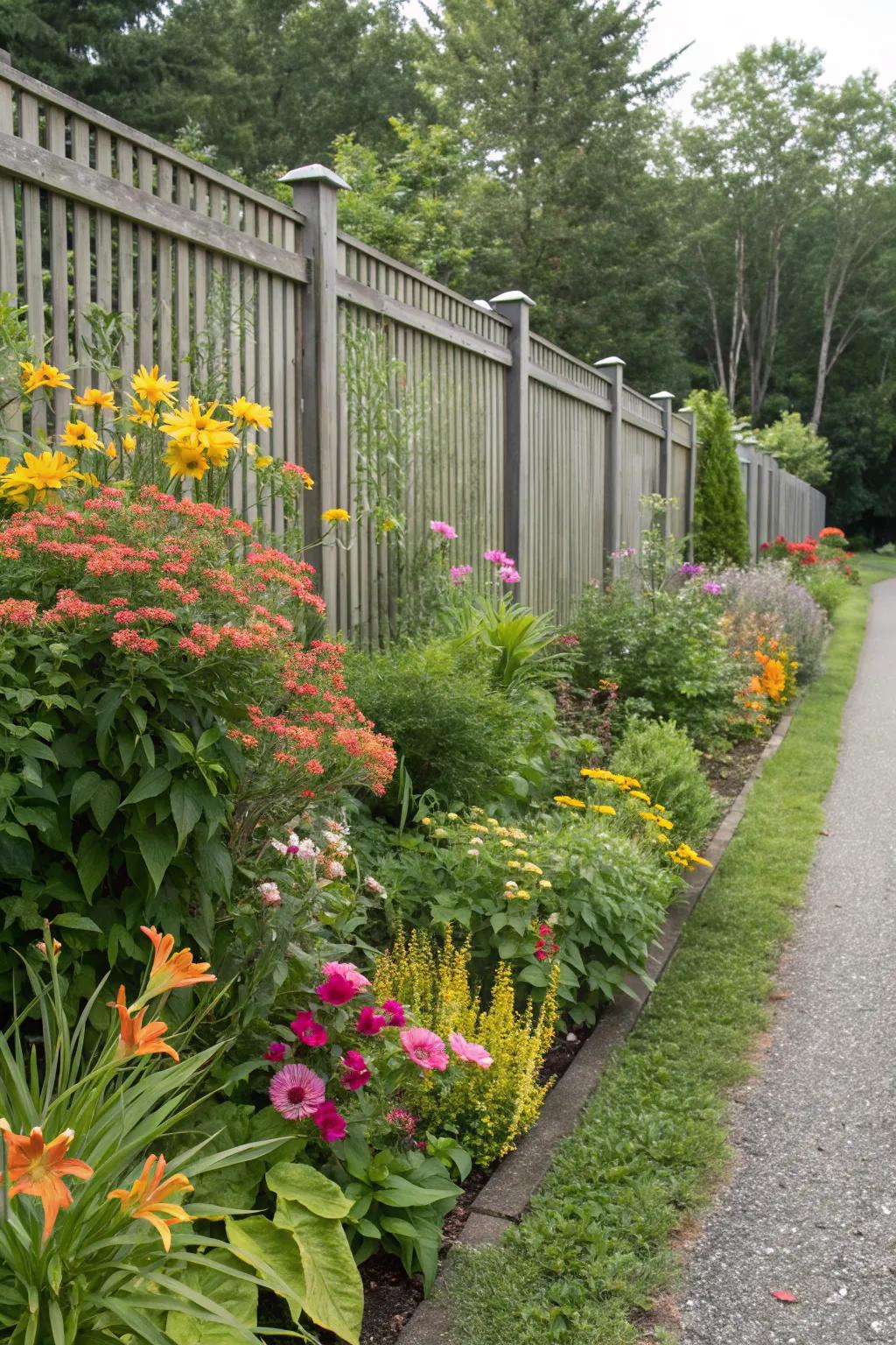 Mixed borders bring color and privacy to any garden.