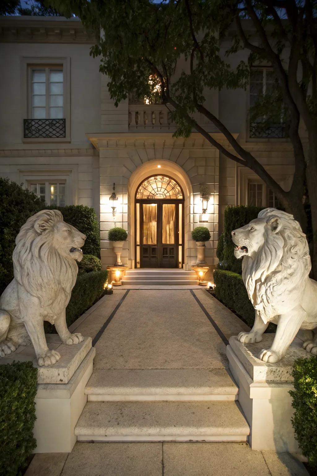 Sculptures add a personal and artistic touch to your entrance.