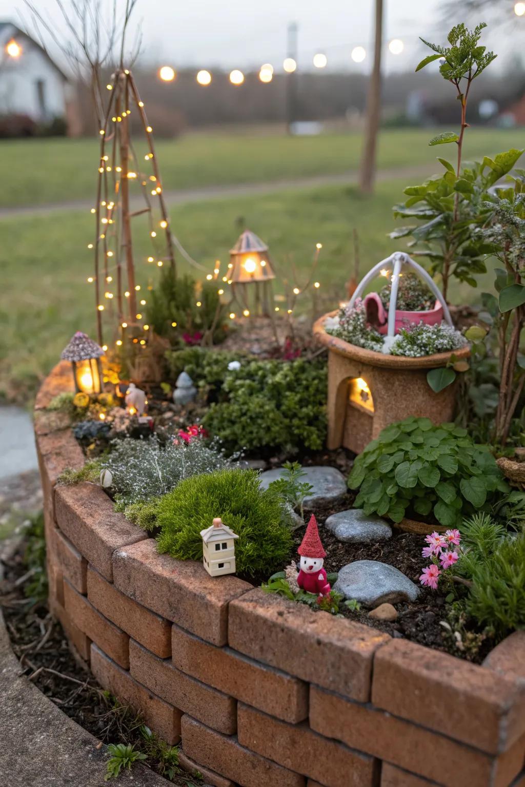 A fairy garden that adds a whimsical charm.