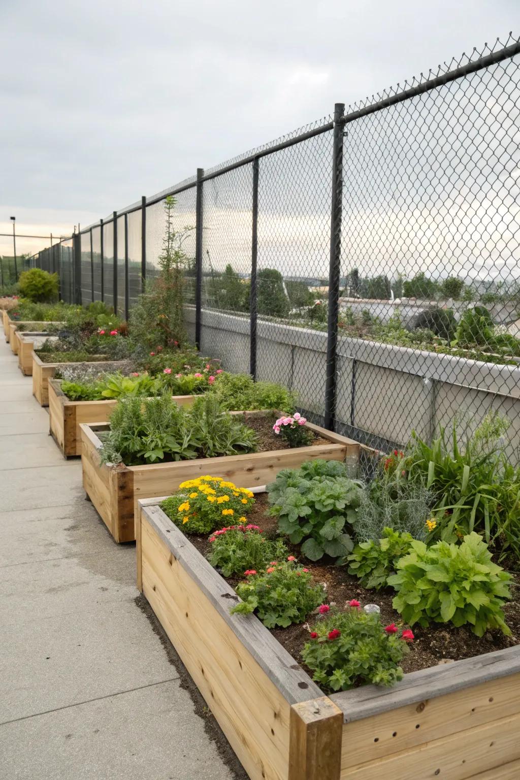 Varying bed heights add dimension to your garden.