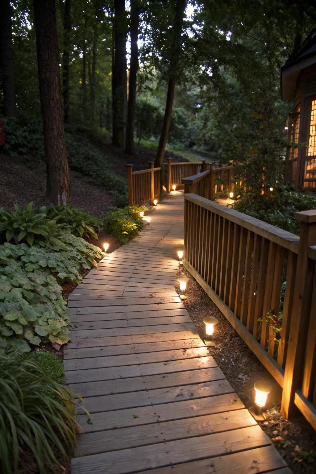 Guide your steps with pathway and ground lights.