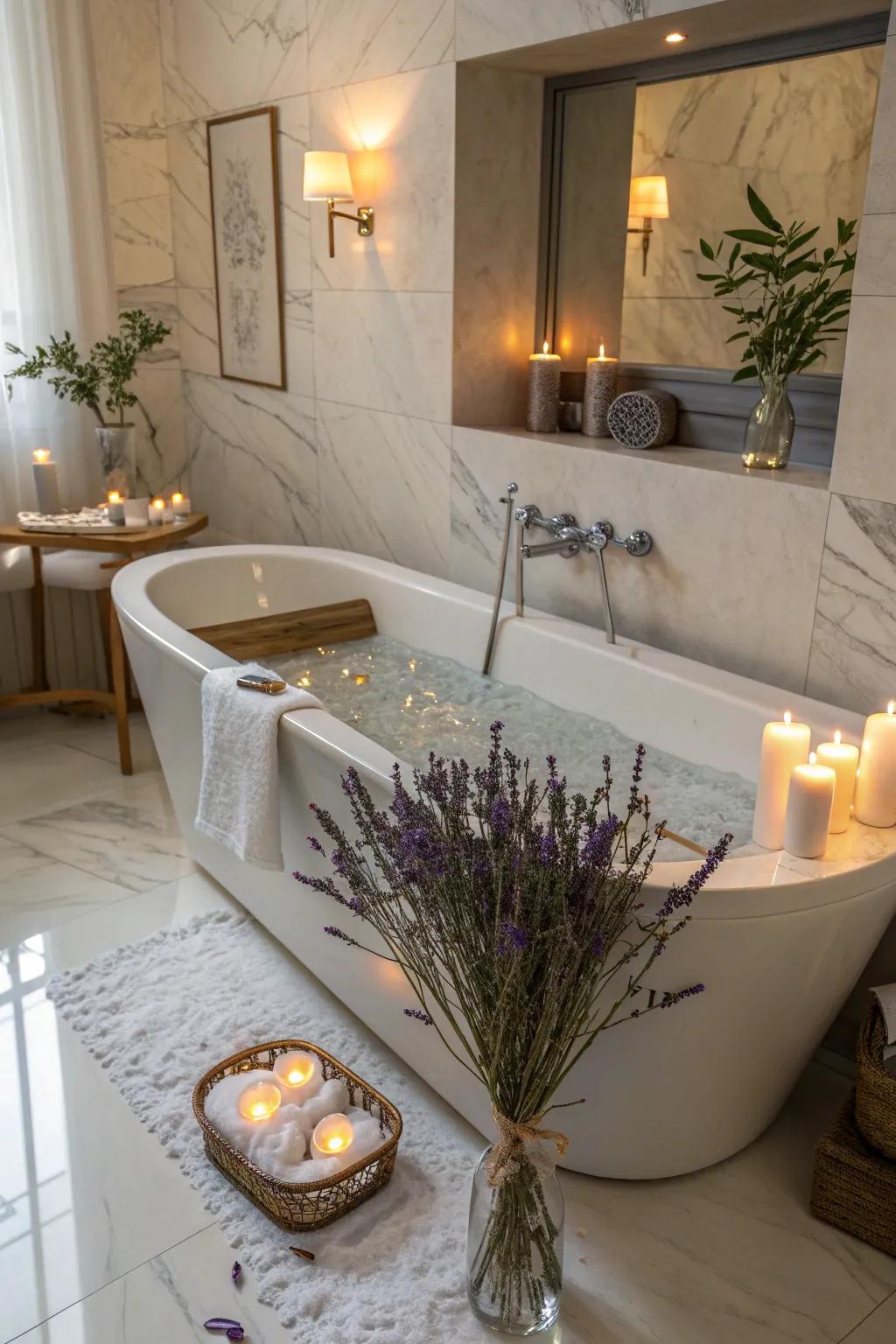 Transform your bath into a relaxing retreat with calming scents.