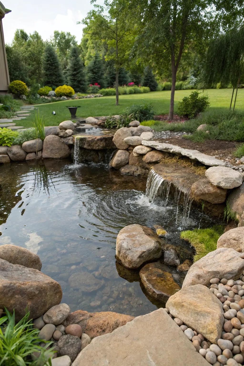 River rocks enhance any water feature, adding a natural vibe.