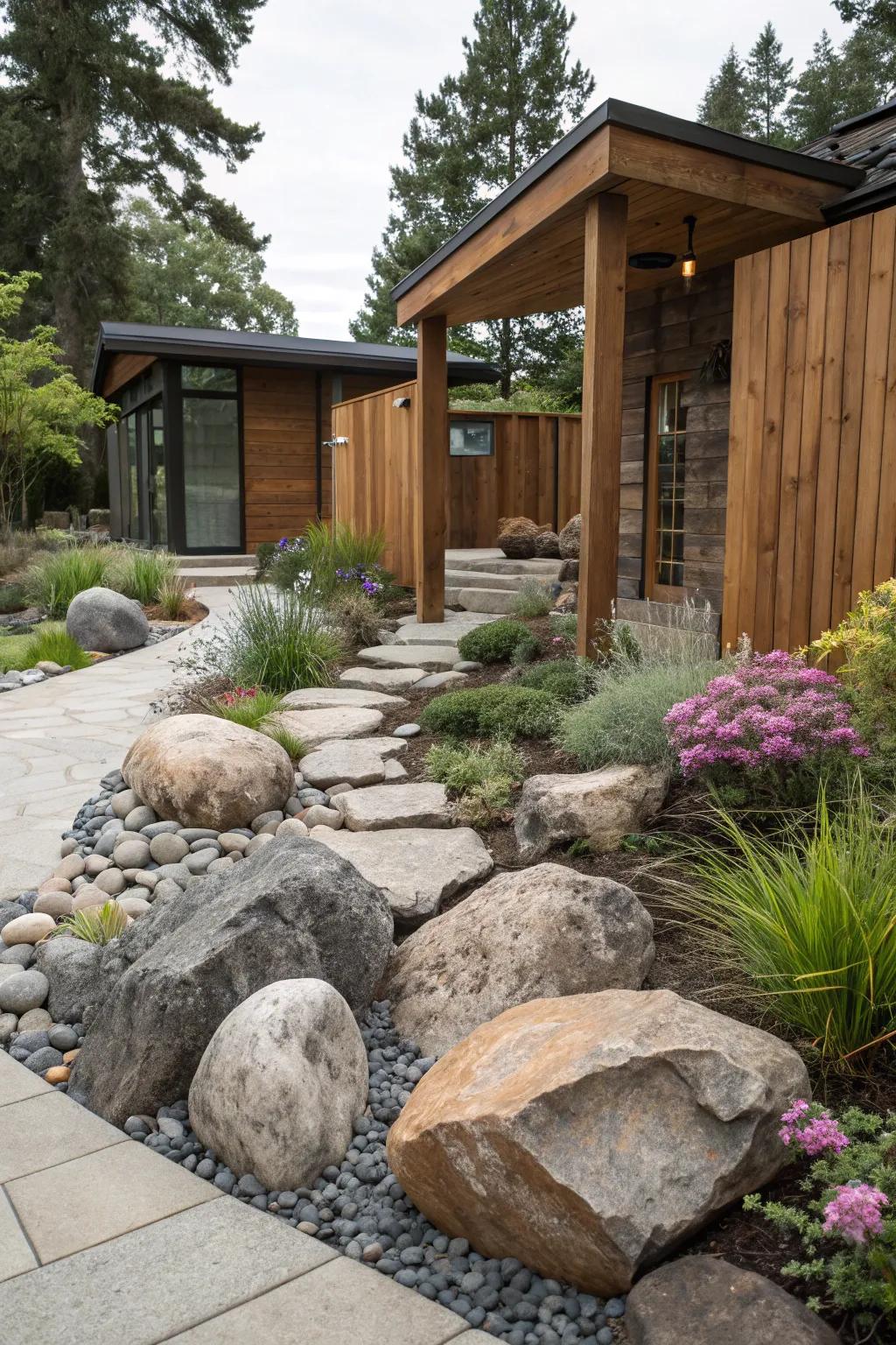 Modern meets rustic in garden design