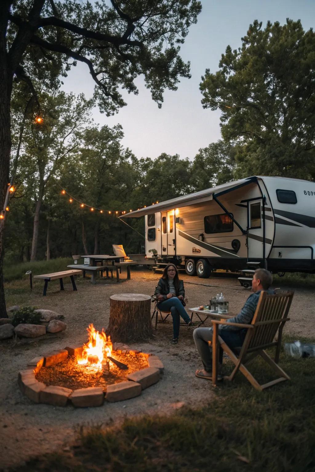 A fire pit is a classic way to enhance your RV camping experience.