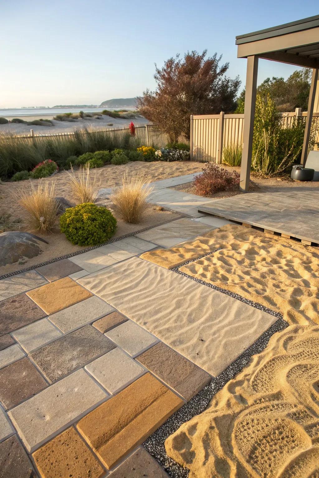 A multi-textured sandscape adds visual depth to your design.