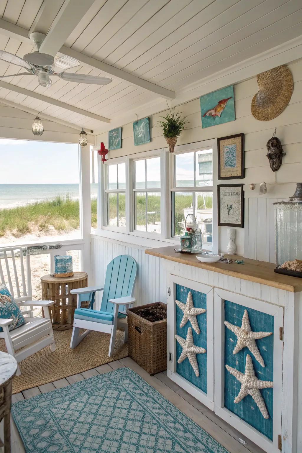 Bring the beach to your porch with a coastal vibe.