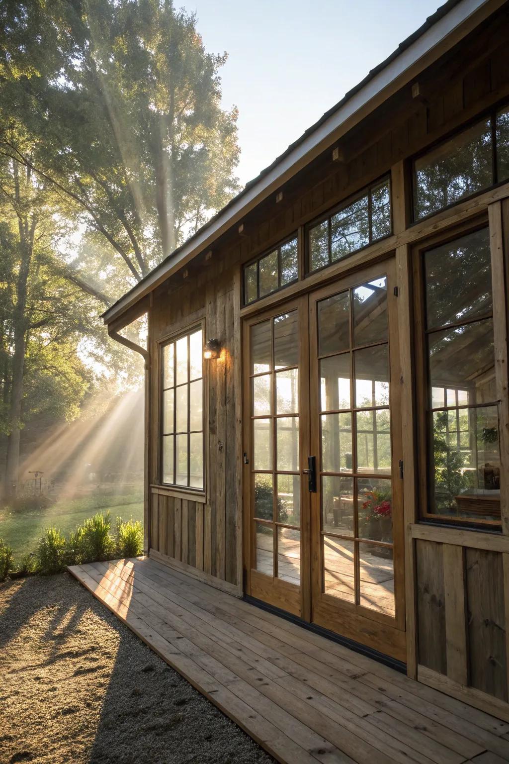 Natural light transforms your shed into a bright and inviting space.