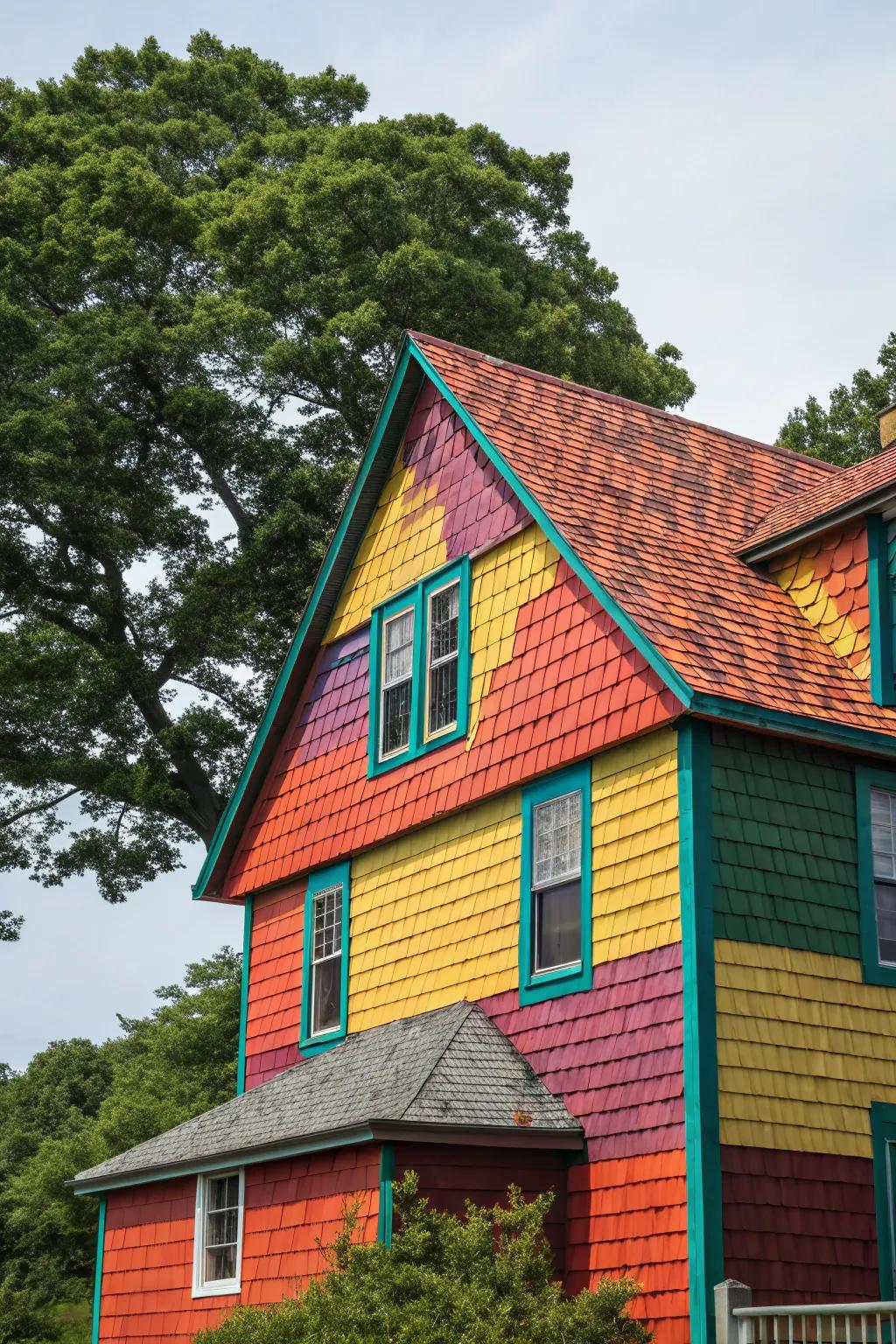 Make a statement with vibrant-colored shingles.
