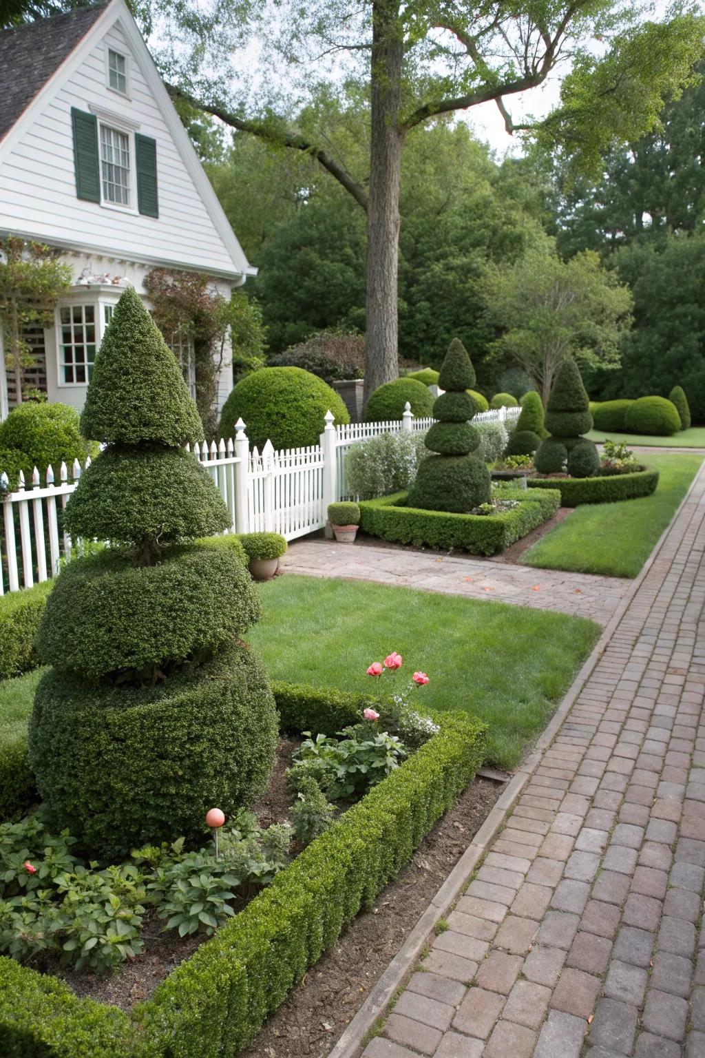 Topiary shrubs bring artistic flair to your garden.